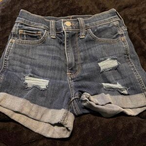 Hollister Blue Distressed Jean Shorts